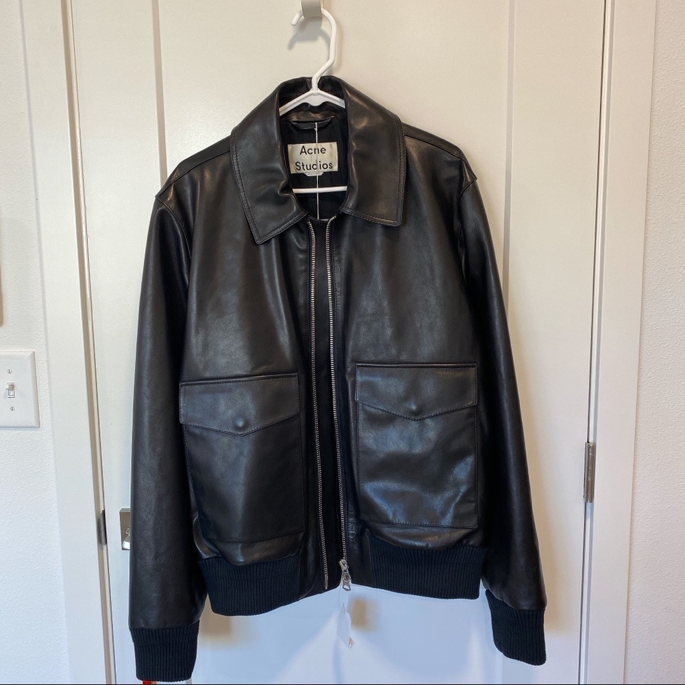 New ACNE Studios Lazlo Leather Jacket Type2 style